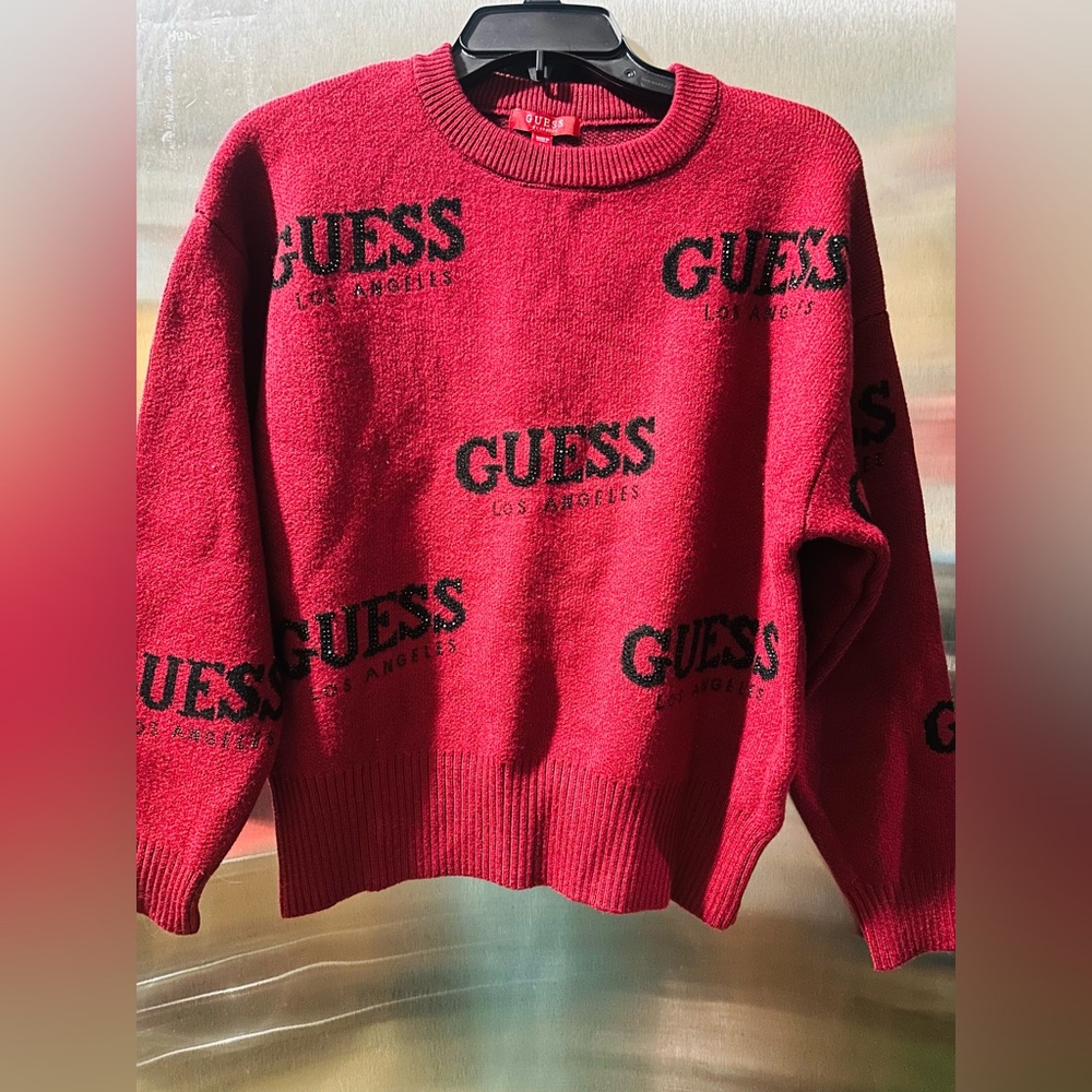 GUESS✨❤️Red Crewneck Sweater for Men
